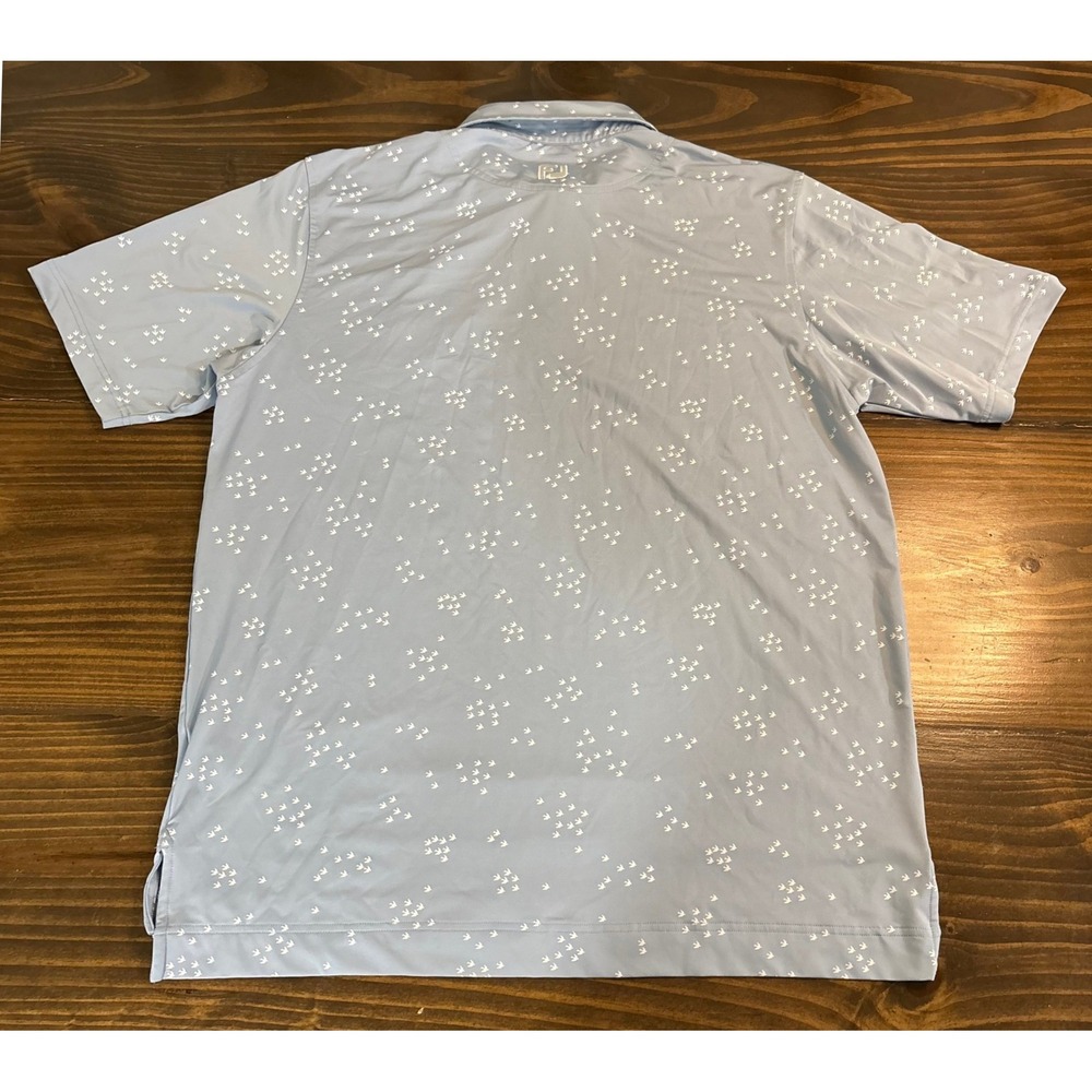 FOOTJOY FJ Copperhead Innisbrook Mens Large Blue Bird Print Golf Polo Stretch - Picture 5 of 8